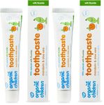 Green People Organic Children Mandarin and Aloe Vera Fluoride Toothpaste, 50 ml | Natural and Organic Toothpaste (Pack of 2)