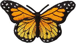 PatchClub Monarch Butterfly Patch Applique, 3 x 1.75 inches - Iron On/Sew On Fully Embroidered