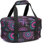 Slow Cooker Bag for Carrying Oval and Round-Shaped Crockpots, Multi Cookers, Rice & Pressure Cookers up to 6 Quarts to Transport Hot Food with Ease and in Style (Purple Circle)