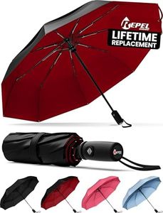 Repel Windproof Travel Stick Umbrella for Rain - Automatic Open & Close, Heavy Duty Reinforced Fiberglass Frame - Portable, Compact Umbrella for Travel - All-Weather Strong Umbrella