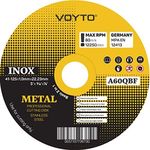 VOYTO Pack of 10 x Ultra thin 125 x 1mm 5inch for Angle Grinder- Stainless steel cuttings discs - metal stainless steel aluminium cutting slitting discs