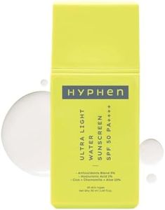 Hyphen Ultra Light Water Sunscreen SPF 50 PA ++++ UVA-UVB & Blue Light Protection | No White Cast|Dewy with 5% Antioxidants Niacinamide Vitamin E Blend | Moisturizing Sunscreen with SPF | Water Sunscreen For Men & Women | Korean Sunscreen | Fragrance Free - 50ml
