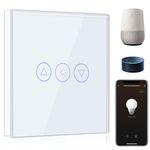 BSEED Smart Dimmer Switch 1 Gang 1 Way,WiFi Dimmer Switch Compatible with Alexa and Google Home,500W Smart Light Switch White with Smart Life APP Control and Timing Function (Neutral Wire Need)