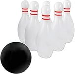 QDS Giant Inflatable Bowling Set Skittles & Ball Indoor Outdoor Garden Game Kids & Adults Party Game