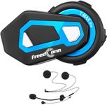 FreedConn T-MAX Motorcycle Helmet Intercom Bluetooth 4.1 Headsets, Full Duplex 6 Riders Group Helmet Intercom, Range 1000m, IPX65 Waterproof, Voice Prompt, Stereo Music, FM Radio, GPS (1 Pack)