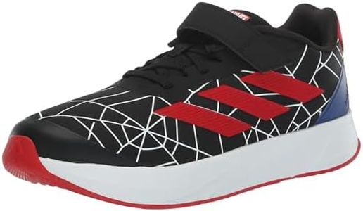 adidas Unisex-Child Duramo Spider-Man Sneaker, Black/Better Scarlet/White (Elastic Lace), 4 Big Kid