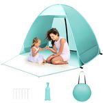 Pop Up Beach Tent, Beach Tent UV 50+ Protection Automatic Beach Tent Shelter Portable Sun Shade Tent with Front Extended Floor Zipper Back Door for Beach, Garden