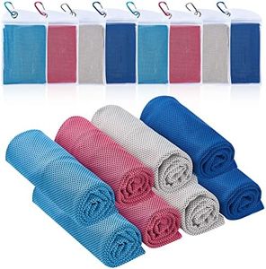 XJSGS Cooling Towel Microfiber Towel Fast Drying Super Absorbent Ultra Compact Cooling Towel for Sports Workout Fitness Gym Yoga Pilates Travel Camping & More (8 Packs)