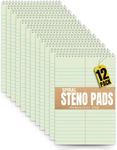 1InTheOffice Steno Pads 6x9, Steno Pads, Spiral Steno Pads, Gregg Rule, Green Tint, 6 x 9, 80 Sheets, 12 Pack