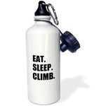 3dRose Eat Sleep Passionate Rock Climber Text-Climbing Hobby Sports Water Bottle, 21 oz, Multicolored