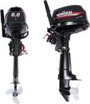 LUNICASHA Outboard Engine 2 Stroke 6 HP Outboard Motor Boat Engine Petrol Engine Water Cooling Boat Engine Outboard Engines Short Shaft 4400W