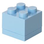 Lego 40031736 4011 Mini 4 Knobs Lunch Insert, Snack Box, Plastic, Light Royal Blue