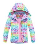 M2C Girls Lightweight Waterproof Hooded Fleece Lined Raincoat 6-7 Dazzling Pink