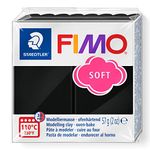 STAEDTLER 8020-9 FIMO Soft Oven-Hardening Polymer Modelling Clay - Black (1 x 57g Block)