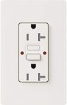 Lutron SCR-20-GFST-SW Claro Satin Colors 20-Amp Self-Testing Receptacle, Snow
