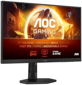 AOC Gaming Q27G4XF - 27 Zoll QHD Monitor, 180 Hz, 0.5 ms, FreeSync Prem., G-Sync comp., HDR10 (2560x1440, DisplayPort, HDMI) schwarz/grau