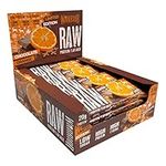 Warrior Raw Protein Flapjacks – 12 Bars x 75g Each – Packed with 20g of Protein – Low Sugar, High in Fibre (Chocolate Orange)