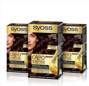 Syoss Oleo Intense - Tinte 4-18 Chocolate – Coloración permanente Sin Amoníaco – Cobertura profesional de canas – Resultados de peluquería (Pack De 3)