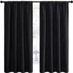 NICETOWN Black Blackout Curtain Blinds - Solid Thermal Insulated Window Treatment Blackout Drapes/Draperies for Bedroom (2 Panels, 42 inches Wide by 63 inches Long, Black)