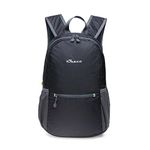 KAUKKO Ultra Lightweight Packable Backpack, Water Resistant Travel Hiking Shoulder Bag,Small Sport Daypack, Handy Foldable Camping Outdoor Backpack （Black）