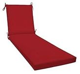 Honeycomb Outdoor Textured Solid Imperial Red Chaise Lounge Cushion: Recycled Fiberfill, Weather Resistant, Reversible, Comfortable and Stylish Patio Cushion: 22.5" W x 70" L x 3.5” T