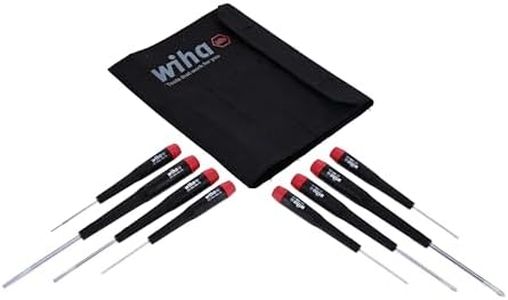 Wiha 26199 Slotted and Phillips Screwdriver Set in Rugged Canvas Pouch, 8 Piece