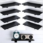 Beeveer 8 Pack Wooden Slatwall Shelf Set 15.7 × 5.9 Inch Black Slatwall Shelves with Metal Brackets Wall Mount Slatwall Shelf Bracket Wall Organizer Slatwall Accessories for Garage Home Retail