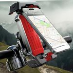 LISEN Motorycle Phone Mount Anti Vibration, [Tightly Fixed] 2024 Upgrade Bike Phone Holder Handlebar, Quick Lock Phone Mount for Motorcycle Mountain Bike, Motorcycle Holder for 4.7-7" Cell Phones,Red