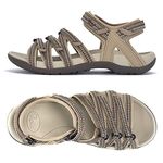 Viakix Womens Sport Sandal – Comfortable Athletic Stylish Hiking Shoes, with Arch Support, Outdoors, Walking, Water, River, Trekking, Beige 8