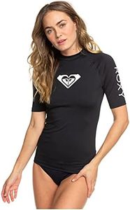 Roxy Whole Hearted-Rash Vest UPF 50 A Maniche Corte da Donna, Anthracite, M