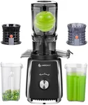 AMZCHEF Cold Press Juicer Machines, 4.5-inch Wide Feeding Chute Fit Whole Fruits & Vegetables juicer, Two Upgraded Filter, High Yield Juice, 250W Power, Easy to Clean, Black