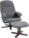 HOMCOM Linen Swivel Recliner Chair 