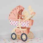 Baby Shower Pop Up Card for Boy or Girl by DEVINE CARDS | New Baby Pram Congratulations Card | Welcome Home Baby Shower Card | 3D Gift Card Love Popup Cards | Congratulations Baby Card