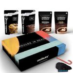 COCOSUTRA Gourmet Treats Hamper | Cookie Dough Mix & Hot Chocolate with Chef Cap & Candy Cane l 100% Natural & Vegan | Premium Celebration Box | Pack of 4-670 g