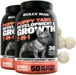 Bully Max 2-in-1 Puppy Vitamins - 30 Chewable Tablets for Development and Growth of Puppies - Dog Vitamin Tablet Supplements for Small Dogs, Large Breed Pups and Growing Dogs - 2 Bottles