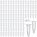 XPOOP 100 Pieces 1.5 ML Centrifuge Tubes, Micro Plastic Centrifuge Tube, Micro Test Tubes Sample Vial, Plastic Centrifuge Tubes, Plastic Test Tube Centrifuge Vial, Laboratory Centrifuge Tubes