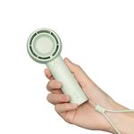 JISULIFE Handheld Fan, Innovative Hidden Fan Blades Design, 4400mAh Mini Portable Fan with 18H Max Cooling Time, USB Rechargeable Hand Fan, Personal Lash Fan for Makeup/Eyelash/Travel/Outdoor-Green