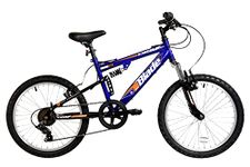 Dallingridge Blade Junior Full Sus Mountain Bike, 20" Wheel, 6 Speed - Metallic Royal Blue