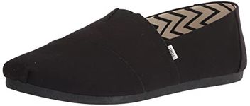 TOMS 10017670BLACKUS12 Rec Cotton Can Mn Alpargata Black US12