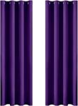 MIULEE Purple Blackout Curtains for Living Room 2 Panel Set, Premium Eyelet Curtains for Bedroom, Thermal Insulated Window Curtains Drapes, Black Out Curtains 54 Drop, Each Panel 46 x 54 Inches