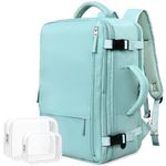 Rinlist Travel Backpack for Men Women, TSA Friendly Carry-on Backpack Luggage Airline Approved, Personal Item Backpack Bag, Backpack for Traveling, Blue-Green