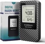 LifeBasis Radon Detector, Radon Test for Home with Long and Short Term Radon Meter, Home Radon Gas Monitor US Version-pCi/L (Update Version, Carbon Fiber Color)