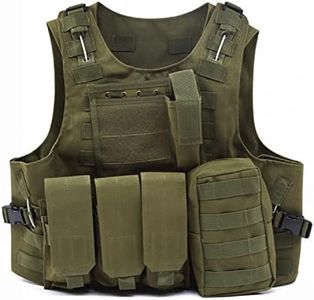 Gilet militare per caccia e softair con fondina, Army Green