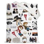 LEVLO Winchester Brothers Tote Bag Dean & Sam & John Fans Gift IDJITS Dean & Sam Shoulder Bag For TV Show Fans, Idjits Tote Bag, Medium, Tote Bag