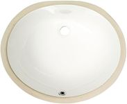 MSI 17 inch x 14 inch Oval Porcelain Ceramic Undermount Bathroom Vanity Vessel Sink, White