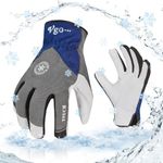 Vgo... 2-Pairs Winter Warm Work Gloves Men Women 0℃/32℉ or Above Goatskin Leather Waterproof Coldproof Freezer Gloves (Size L, Grey, GA8977FW)