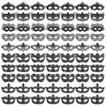 yeload Masquerade Masks 100 Bulk Vintage Masks of Masquerade Party, Venetian, Mardi Gras, Halloween, Masks for Women, Men (Black)