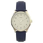 Timex Easy Reader Women's 32mm Blue Leather Strap Watch TW2V36200