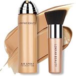 LOKFAR AirBrush Foundation Spray, Silky Mist Foundation Spray Makeup Set with Brush, Full Coverage Foundation for Smooth Radiant Finish, Formula Breathable Lightweight Hydrating | #05 Sand