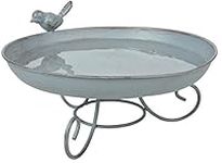 Fallen Fruits FB401 GREY METAL STANDING BIRD BATH